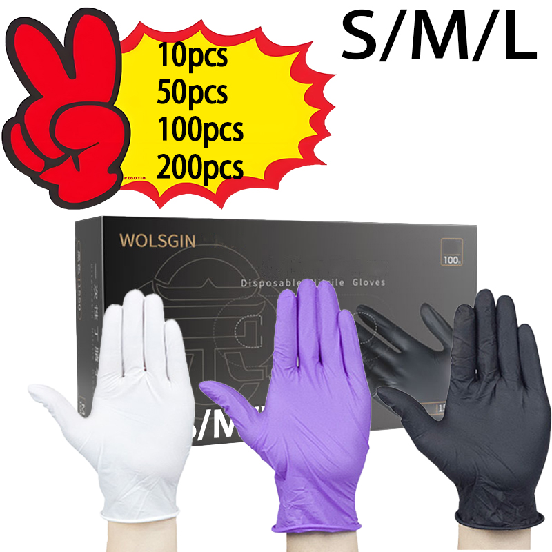 Medical Gloves - Guantes de nitrilo desechables de 10/50/100/200