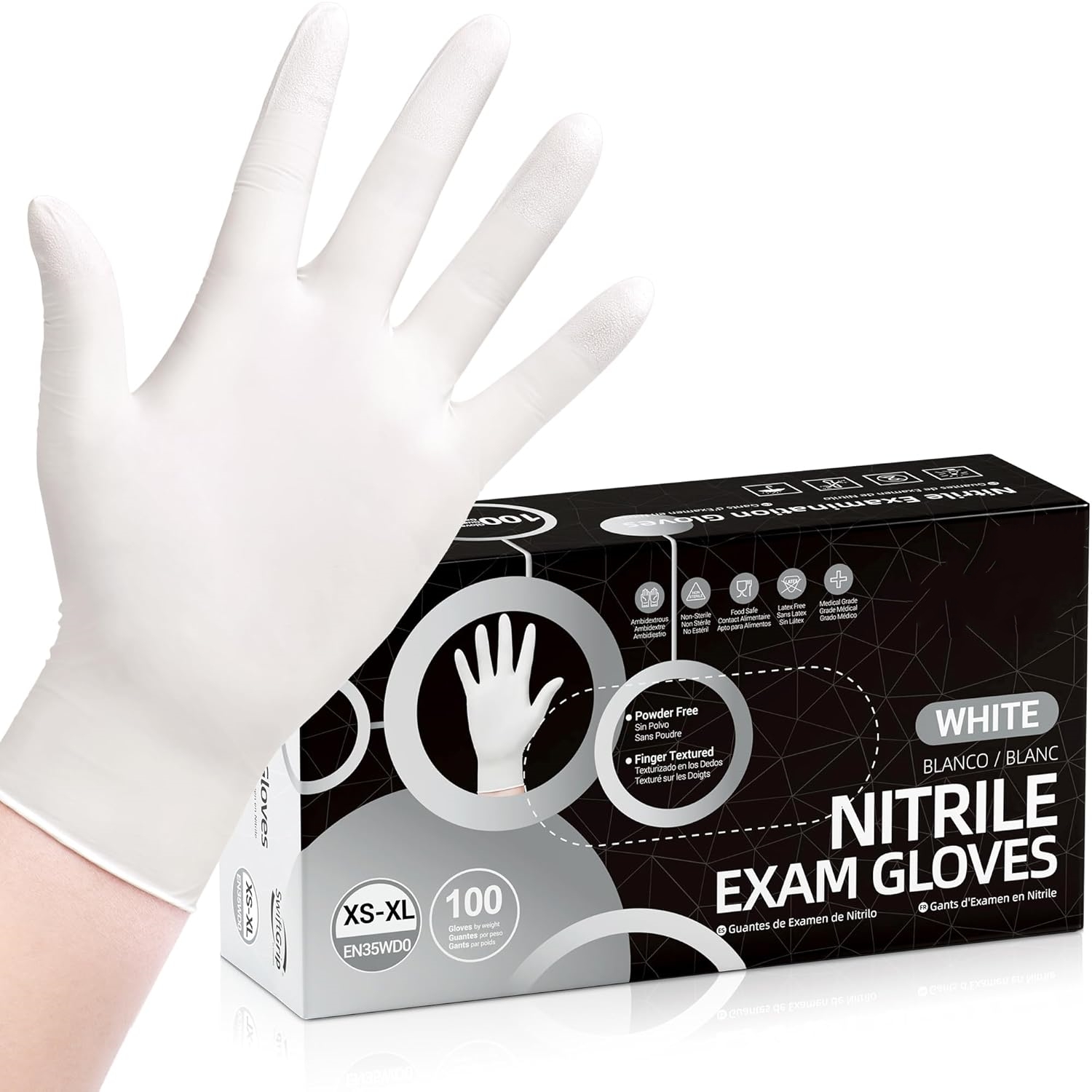 Medical Gloves - 100 Guantes de Nitrilo Desechables, Guantes