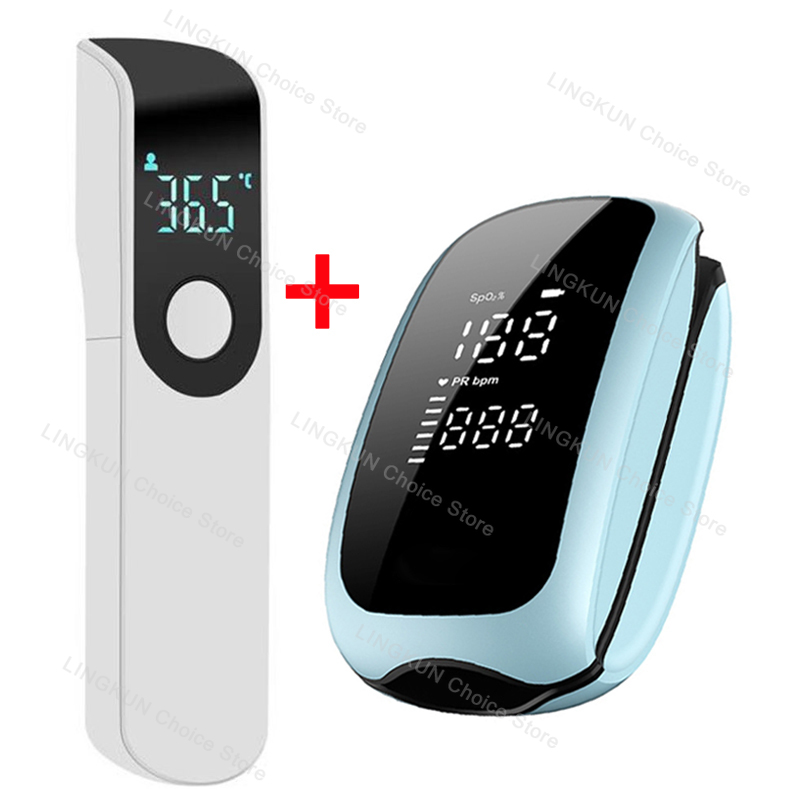 Pulse Oximeter - Oxímetro recargable, termómetro infrarrojo para fiebre,