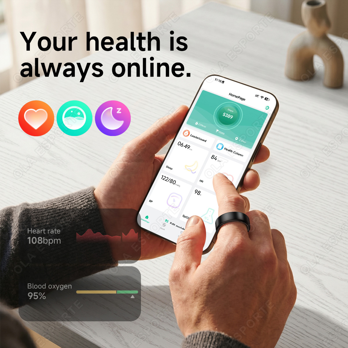 Anillo Inteligente con Monitor - Blood Pressure Monitor reseña y precio