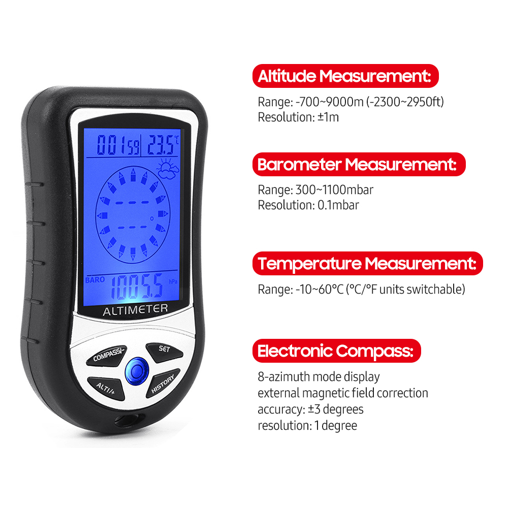 Altímetro Electrónico Multifun - Thermometer Digital reseña y precio